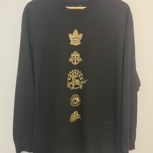 OVO Black Long Sleeve Tee with Gold Logos